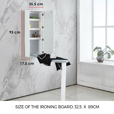 Wall Mounted Ironing Board Built In Cabinet Fold Out Wood Storage Wood Ironing Board Storage, Ironing Board Storage Cabinet Uk