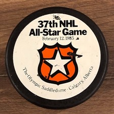 1985 NHL All Star Game in Calgary Official Trench Ziegler Game Puck