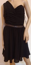 NWT $98 Express black Cocktail dress with chain belt Sexxxy Sz 8