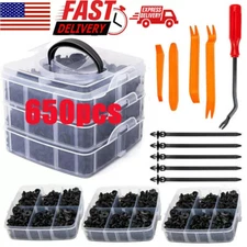 650Pcs Car Retainer Auto Fasteners Push Trim Plastic Clips Pin Rivet Bumper Kit