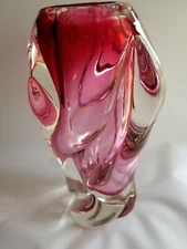 Bohemian Czech Crystalex Chribska Art Glass Vase by Joseph Hospodka