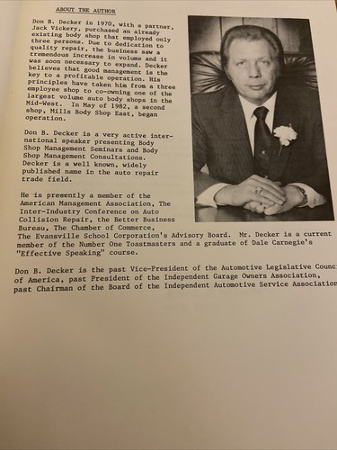 Organization For Management “Management For The Auto Collision Industry” 1982/HC - Picture 6 of 6