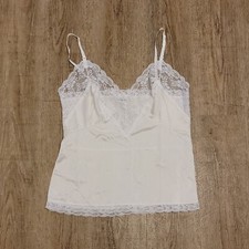 Vintage Slip Shirt Top  Sz M  White  Sleeveless  Adjustable Straps