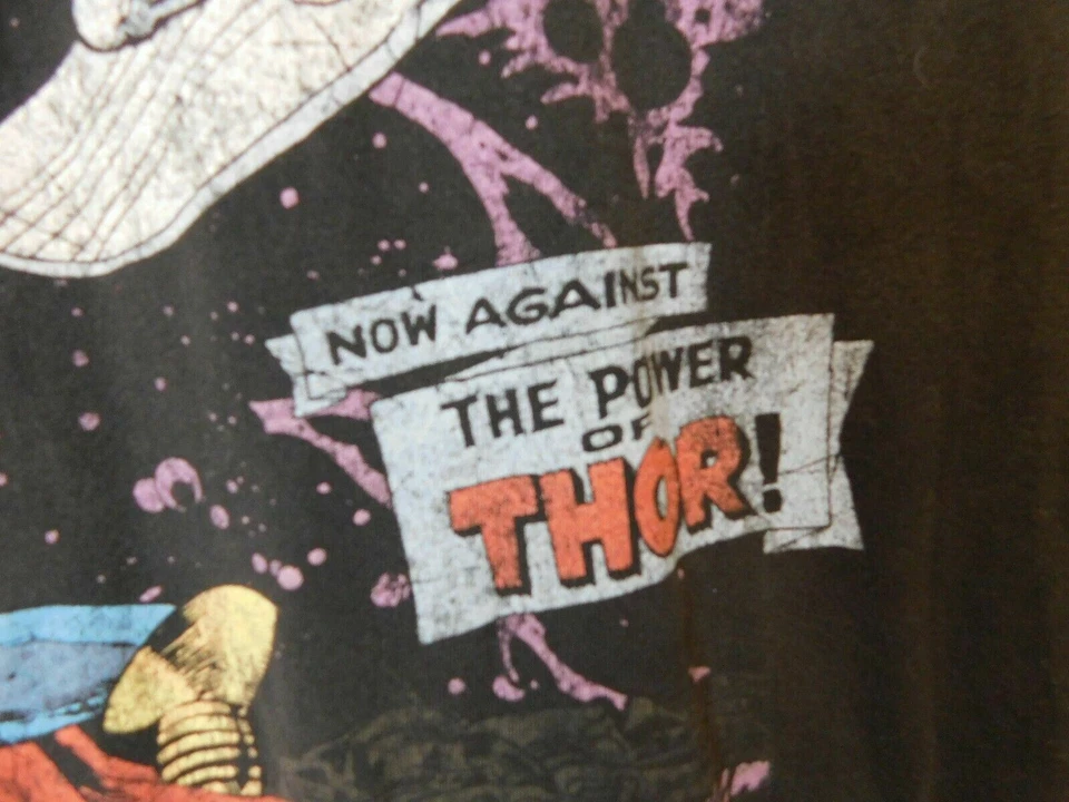 Camiseta RARA De Colección Para Hombre DC Comics Plateada Surfer Thor Negra Talla Grande Alta 5X Foto 4 de 4