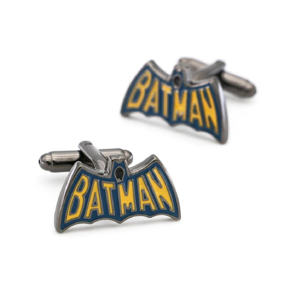 GEMELOS BATMAN Vintage Diseño de Capa Cómic Superhéroe Gris BOLSO DE REGALO Boda Novio Foto 2 de 4