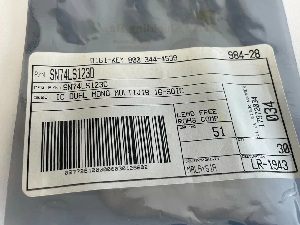 L10: Lot of 28 Digi-Key SN74LS1230 - Image 3 of 4