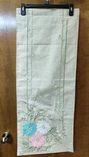 Flower Applique Embroidery Table Runner 70"x14"
