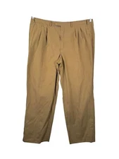 Luciano Barbera Italy pleated relaxed chino pants men tan 90s sz 42