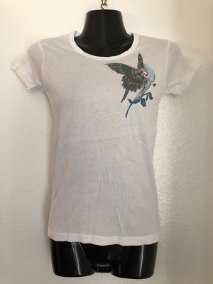 AMERICAN APPAREL PRINT SHORT SLEEVE T-SHIRT TEE  SZ S WHITE ANGEL THEME