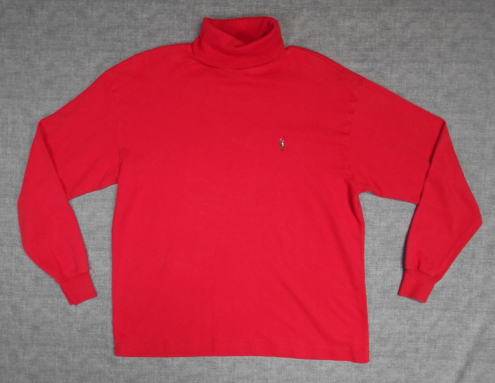 Polo Ralph Lauren uomo girocollo rosso carne pony camicia manica lunga media
