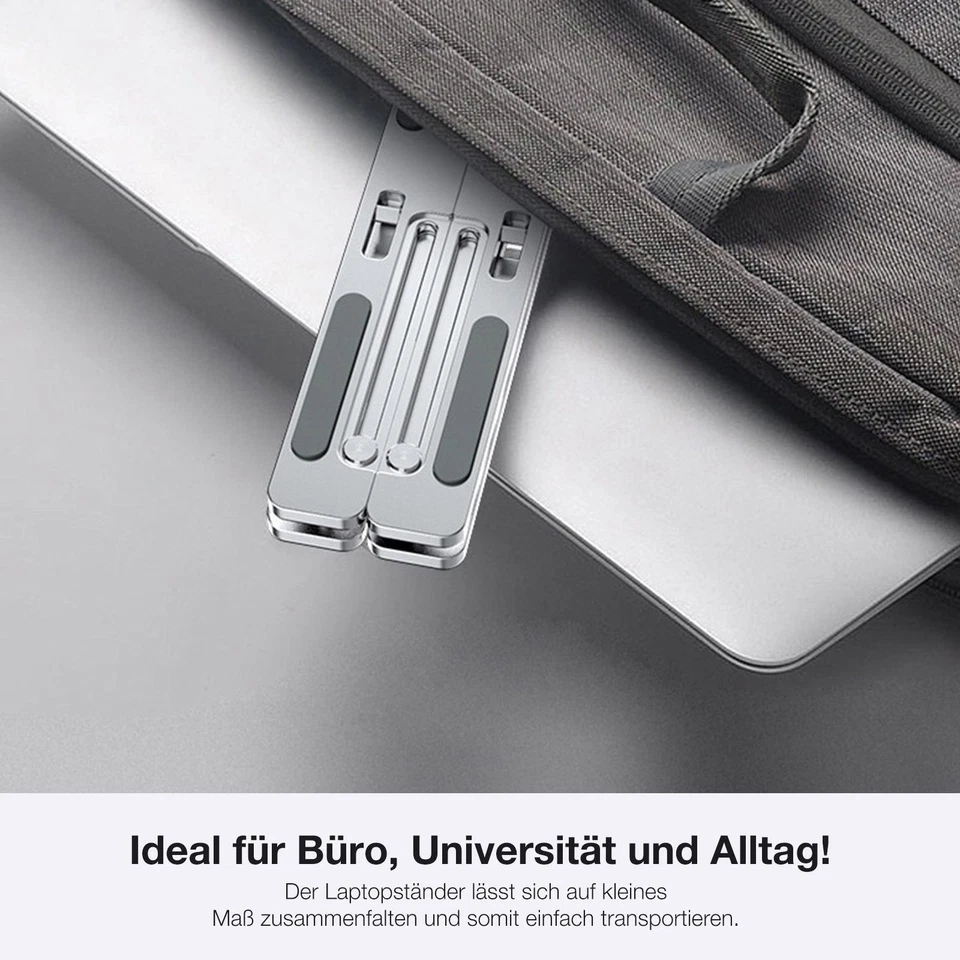 Metall Notebook Laptop Ständer Tablet Halter Halterung faltbar 7 Winkel neigbar - Bild 3 von 3