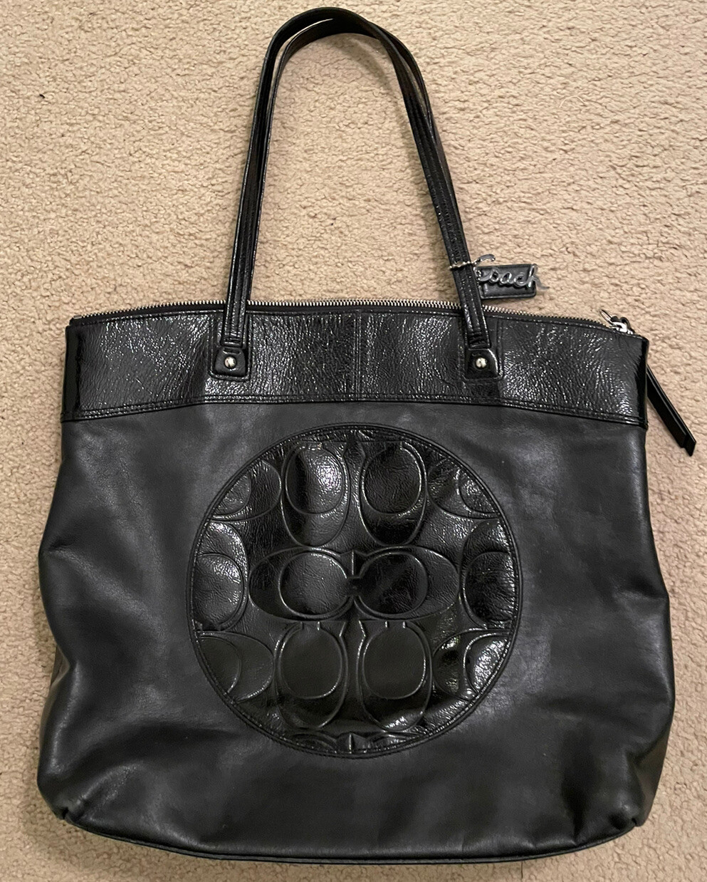 Coach Black Leather Purse EUC Pink Lining and Coach C… Gem