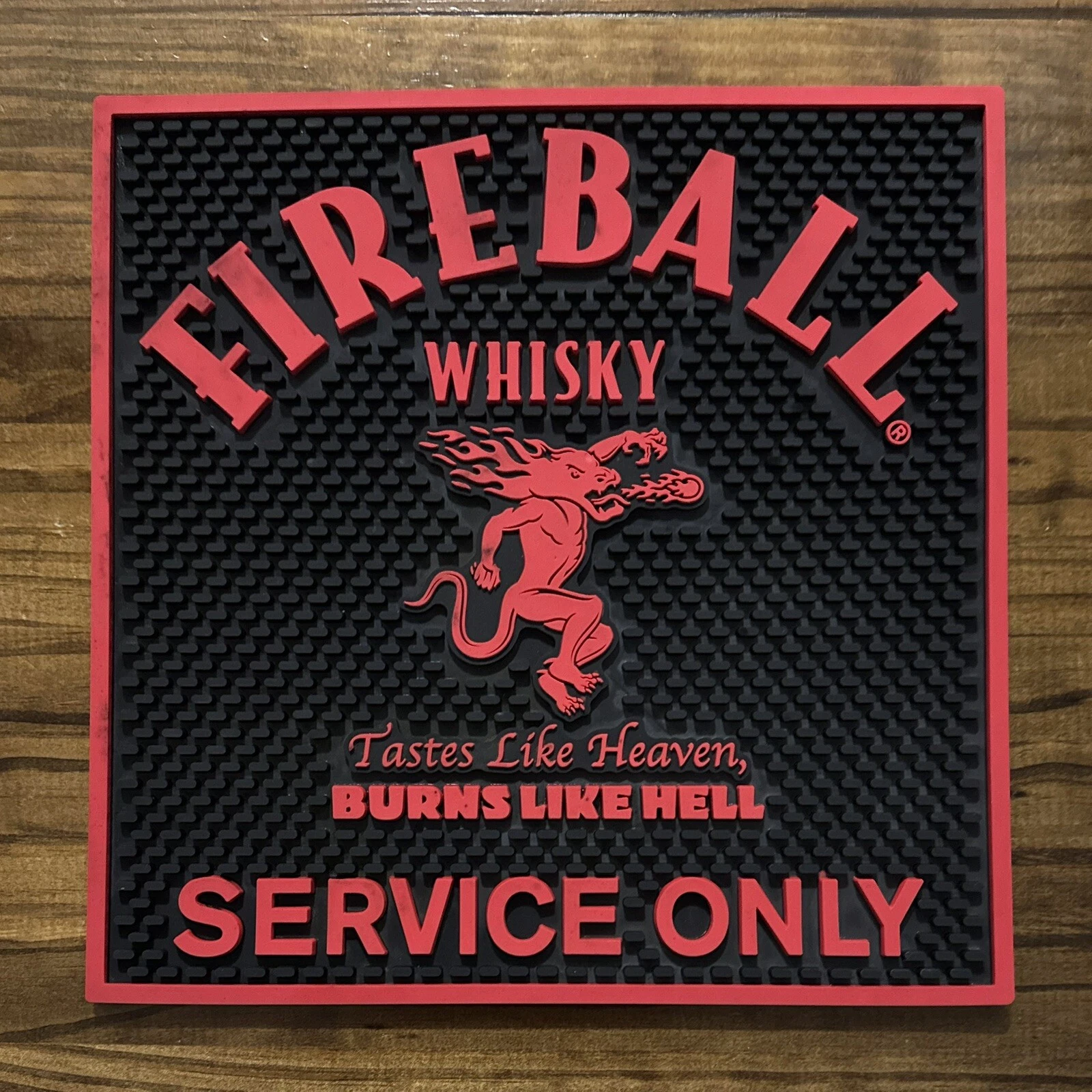 Fireball Cinnamon Whiskey Tastes Like Heaven Burns Like Hell Bar Mat Change Mat