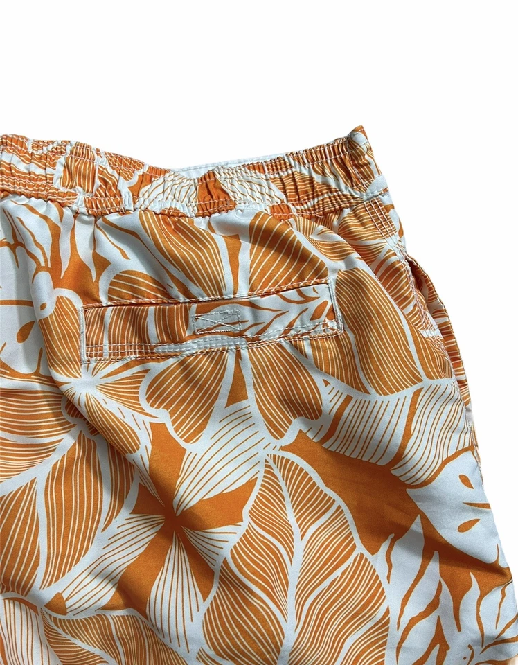 Bañador corto St. Johns Bay para hombre talla grande L floral naranja piscina playa Foto 2 de 4