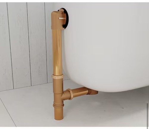 Everbilt Easy Touch 1-1/2in. 20-Gauge Brass Pipe Bath Waste Drain Brushed Nickel - Picture 4 of 6