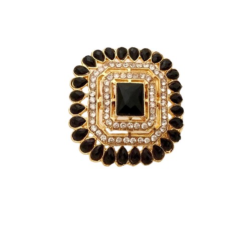 Ethnic Kundan Bollywood Style Gold Tone Indian Pearl CZ Bridal Adjustable Ring - Picture 10 of 10