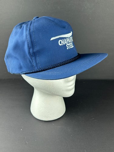 Vintage Navy Blue Snapback Hat Rope Accent Cap Chaparral Steel - Picture 3 of 5