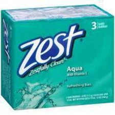 Zest Aqua Deodorant Bar Soap 12 Ounce Pack of 3 Skin Cleaning Agent