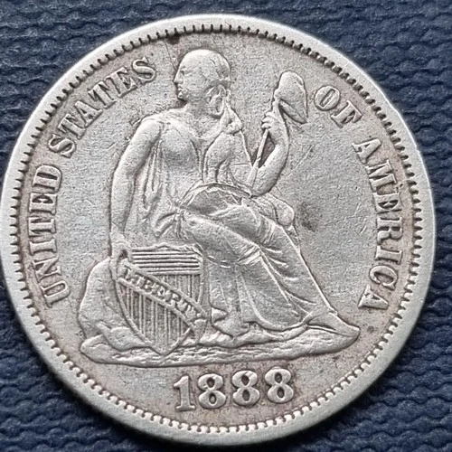 1888 Seated Liberty Dime 10c Higher Grade XF + #93591