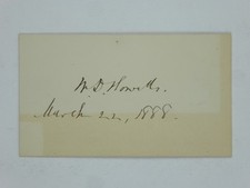 William Dean Howells Signed 2x3.5 Cut Paper Realist Novelist Dated 1888 JSA COA