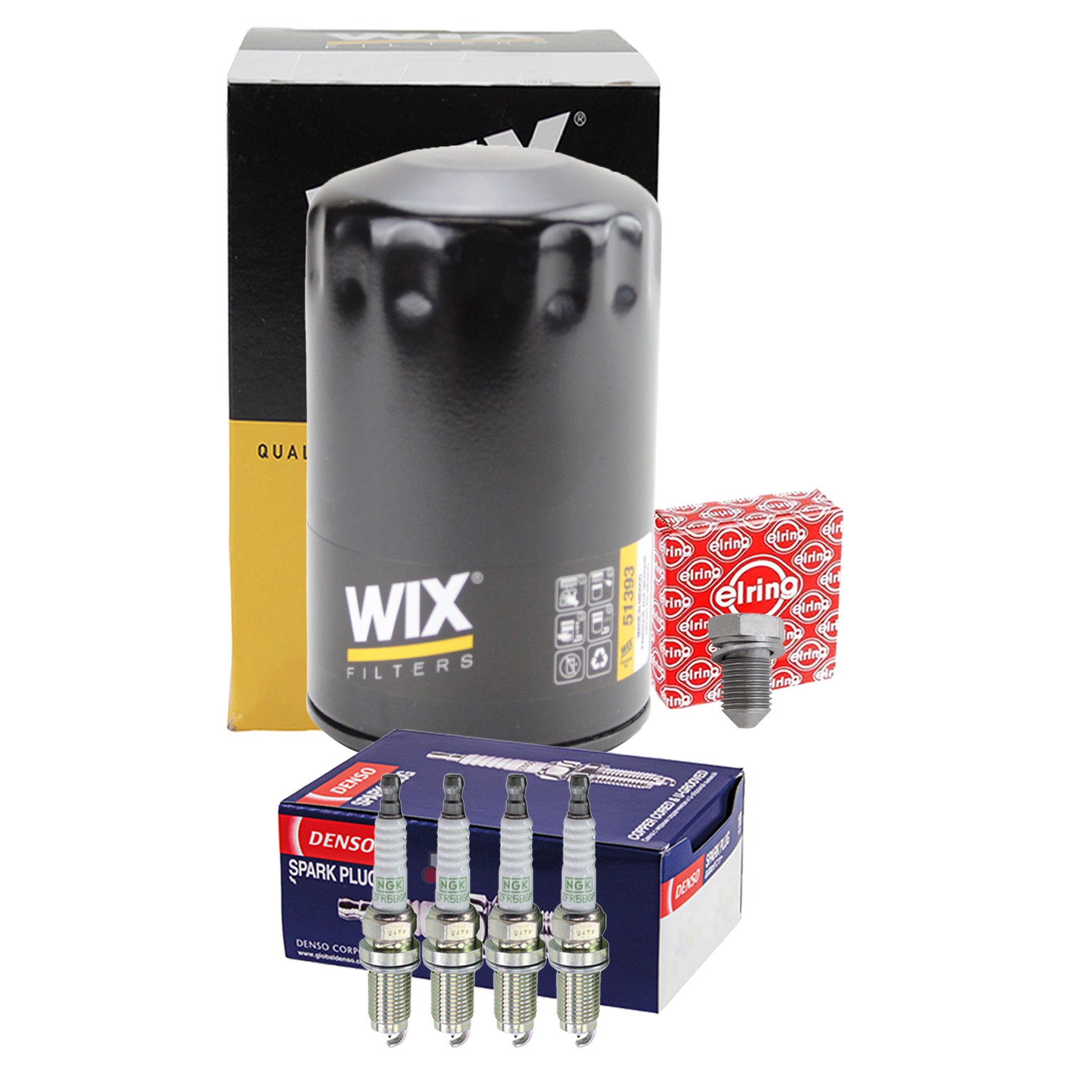 Wix Engine Oil Filter  NGK 4 Platinum Spark Plugs kit for Beetle Golf Jetta 2L