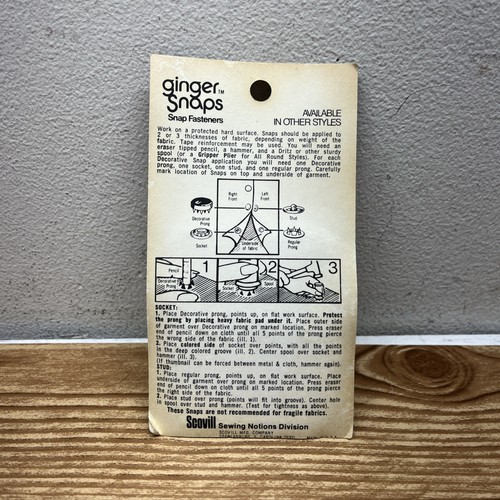 Clinton Ginger Button Snap Fasteners 4 Per Pk No Sew Vintage 1970s - Picture 3 of 5