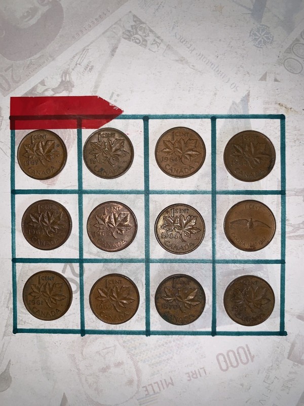 Mixed Lot of Canadian Pennies Various Years (12) Coins