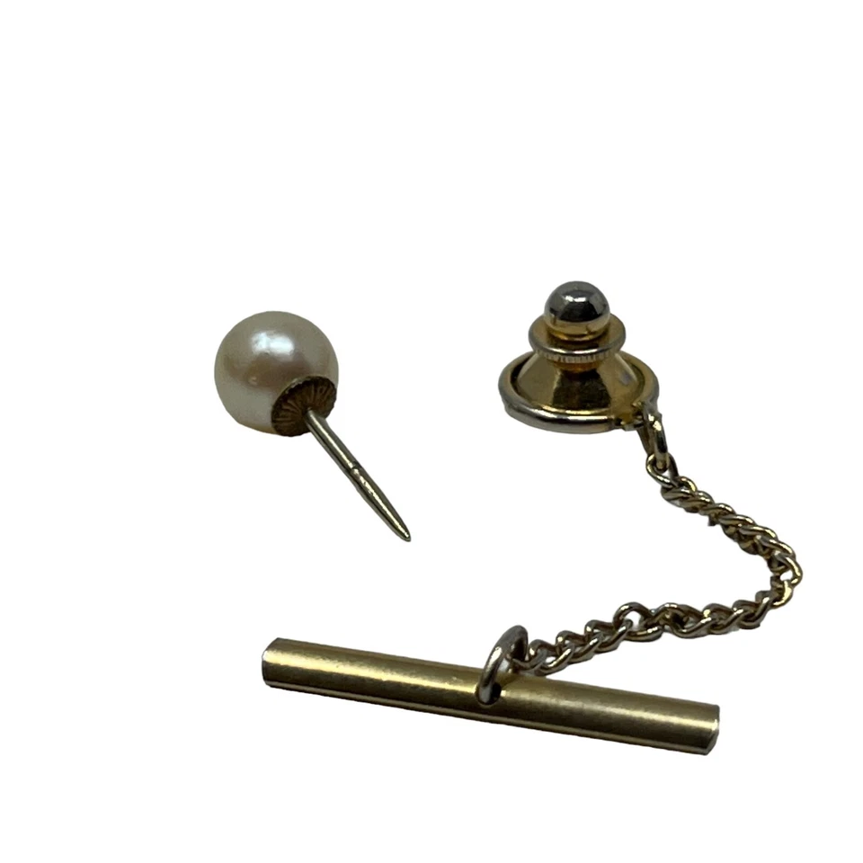 Vintage Pearl Tie Tack Lapel or Hat Pin - Image 4 of 4