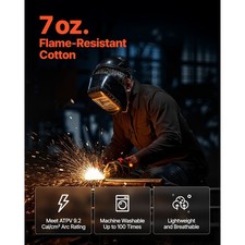 7oz Flame-Resistant Welding Jacket ATPV 9.2 Cal/cm2 L