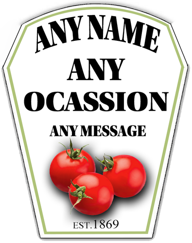 Personalised Red Sauce Label Stickers Ketchup Party Supplies Birthday - Picture 2 of 2