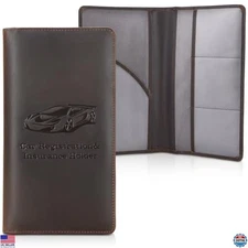 Polare Vintage Leather Car Registration & Insurance Card Holder | RFID Wallet