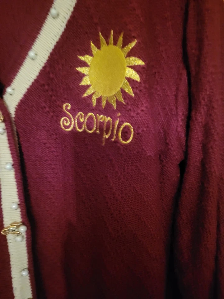 Suéter Escorpio Horóscopo Tejido Libro de Cuentos De Colección, Talla Pequeña Foto 2 de 4