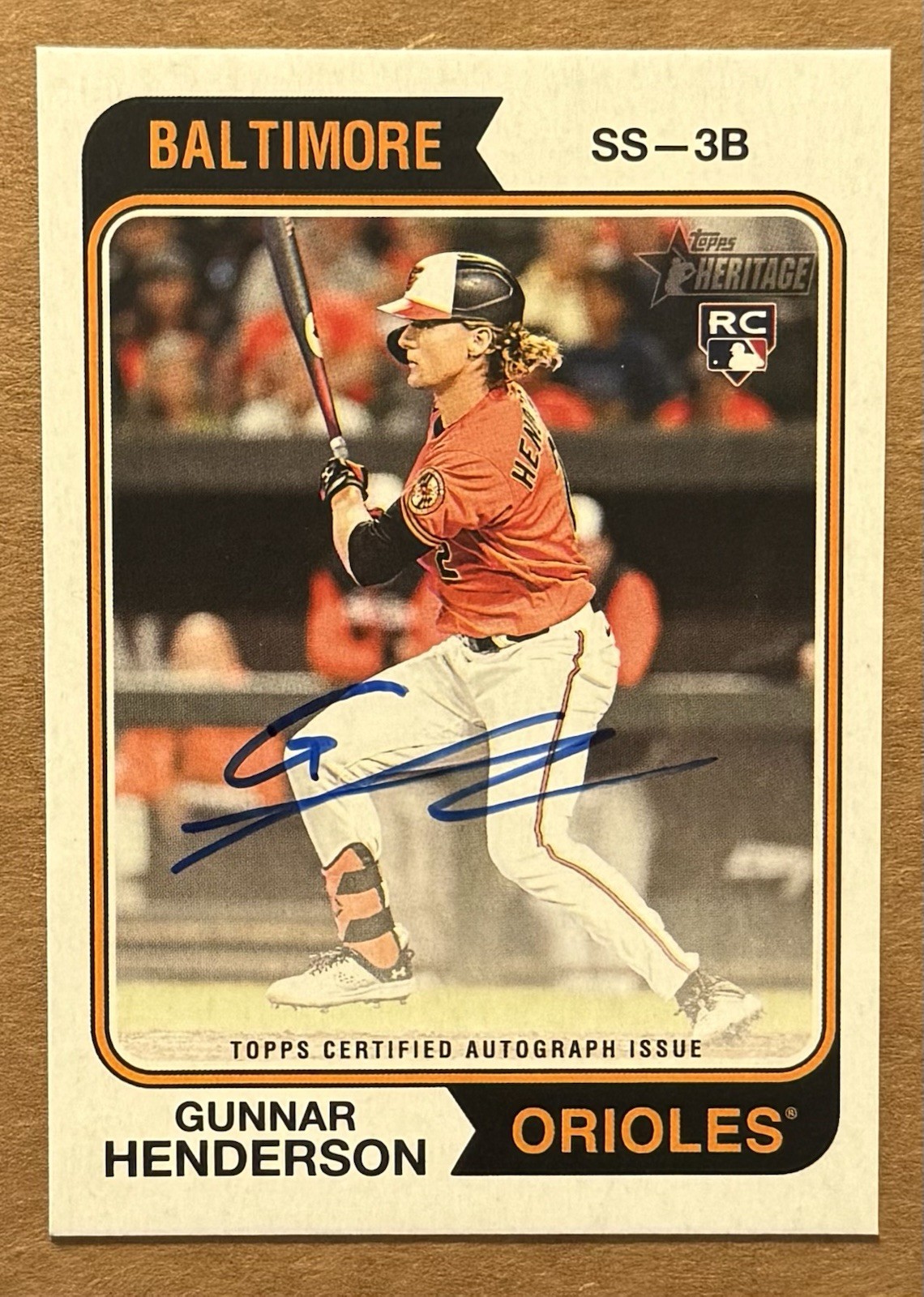 2023 Topps Heritage - Real One Autographs Gunnar Henderson #ROA-GH (AU, RC)