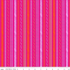 Riley Blake Splendid Neil Quilting by the yard Cotton Fabric Pink Stripes