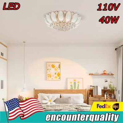 New Crystal Chandelier Lighting Flush Mount Lamp LED Ceiling Pendant Light Lamp