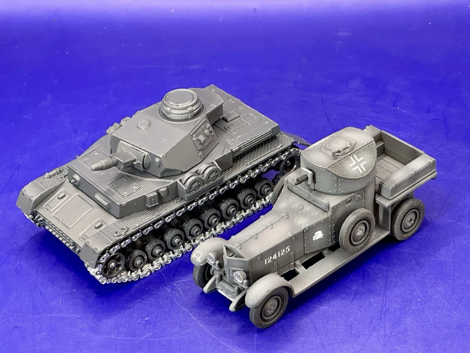 Lot Solido Panzer IV and Matchbox Rolls Royce German Armored Car Tank Char 1/50 - Image 3 of 4