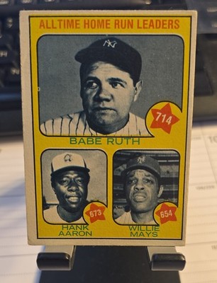 1973 Topps - All-Time Leaders Babe Ruth, Willie Mays, Hank Aaron #1