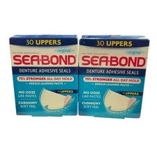 Sea Bond Upper Adhesive Denture Seals Original Lot of 2 Boxes = 60 Uppers