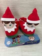 ELF ON THE SHELF children  s 9/10 holiday elf slippers red NWT