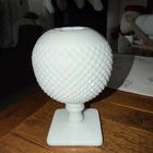 Preowned VTG Westmoreland English Hobnail White Milk Glass Pedestal Globe Vase