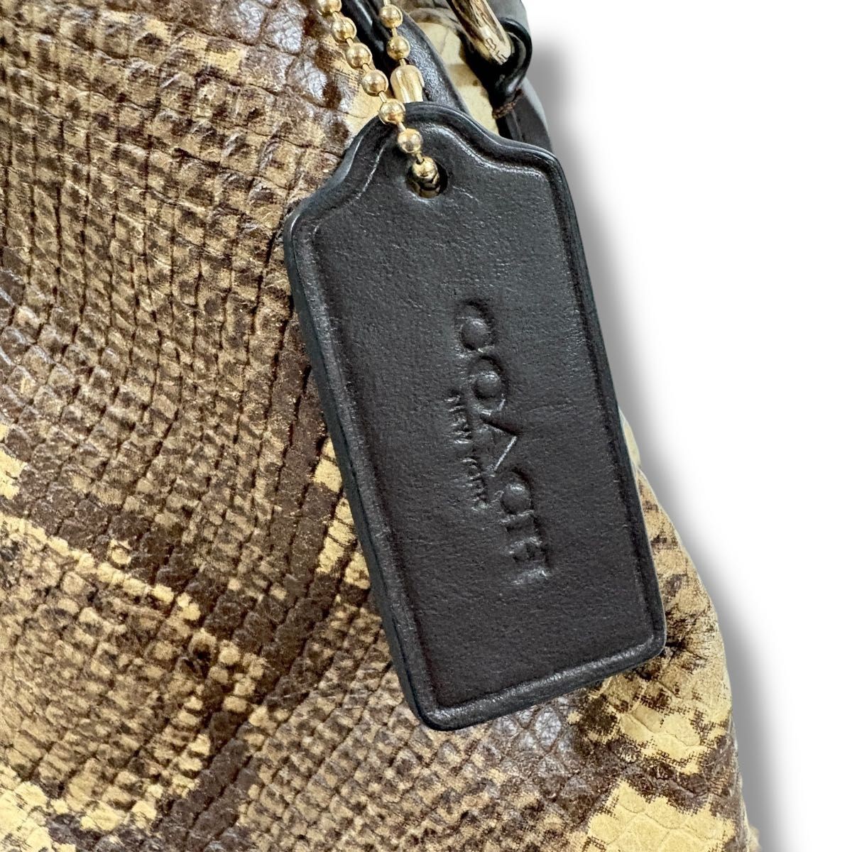 Excellent condition COACH python pattern snake em… - image 16