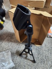 Desk Mic Stand Portable Adjustable Tripod with Microphone Clip, No Screw Adapter