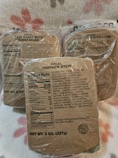 MRE HALAL 3 Pack Military Meals Camping Survival Food Rations. Chicken Beef Lamb