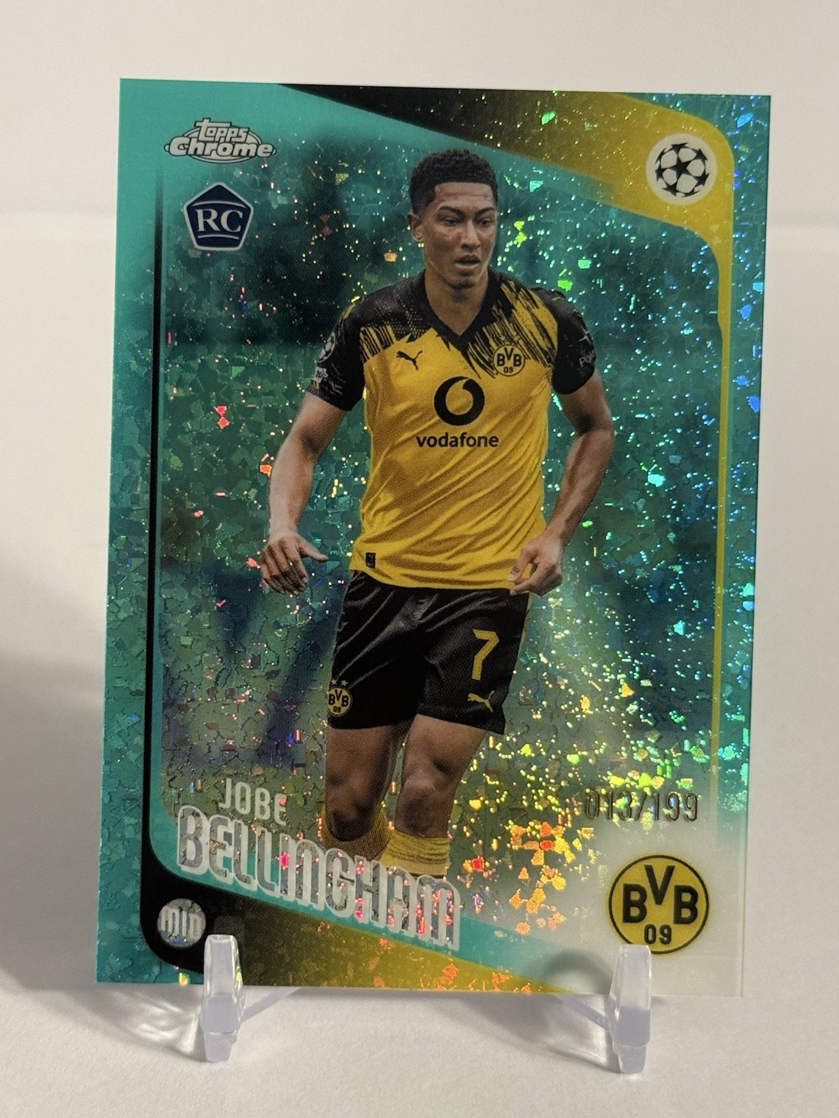 Jobe Bellingham 2026 TOPPS CHROME UEFA CC TEAL MINI DIAMOND /199 #5 BVB RC view 4