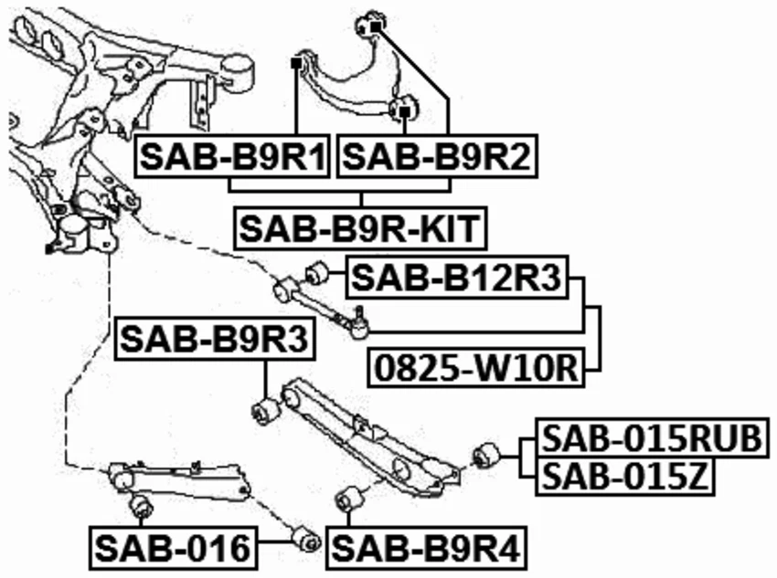 Rear Track Control Rod With Ball Joint Febest 0825-W10R OEM 20250-XA060 - Image 2 of 2