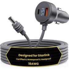 1* For Starlink Mini Power Cable Cigarette Lighter Adapter Vehicle Compatibility