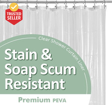 Plastic Shower Liner Clear - Premium PEVA Shower Curtain Liner with Rustproof Gr