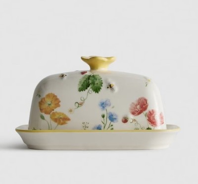 Primark Butterdose Keramik | Wildblumen Design | Handwäsche | 100% Keramik