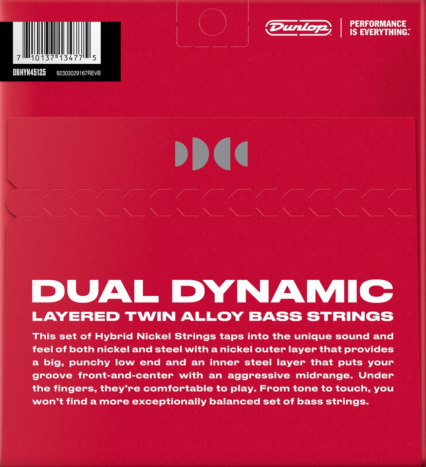 DUNLOP Dual Dynamic Hybride Nickel Basse 5-Cordes 45/125 - Photo 2/2