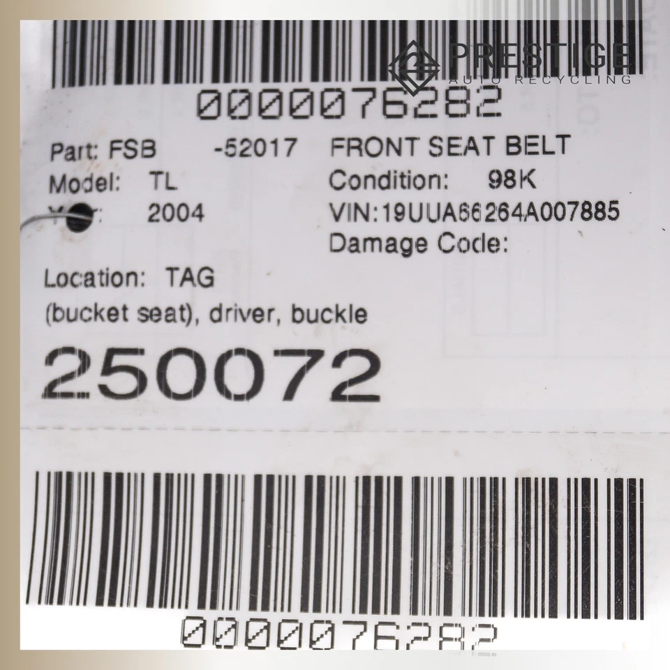 2004 ACURA TL cinto de segurança dianteiro esquerdo 04816-SEP-A00ZB - Imagem 4 de 4